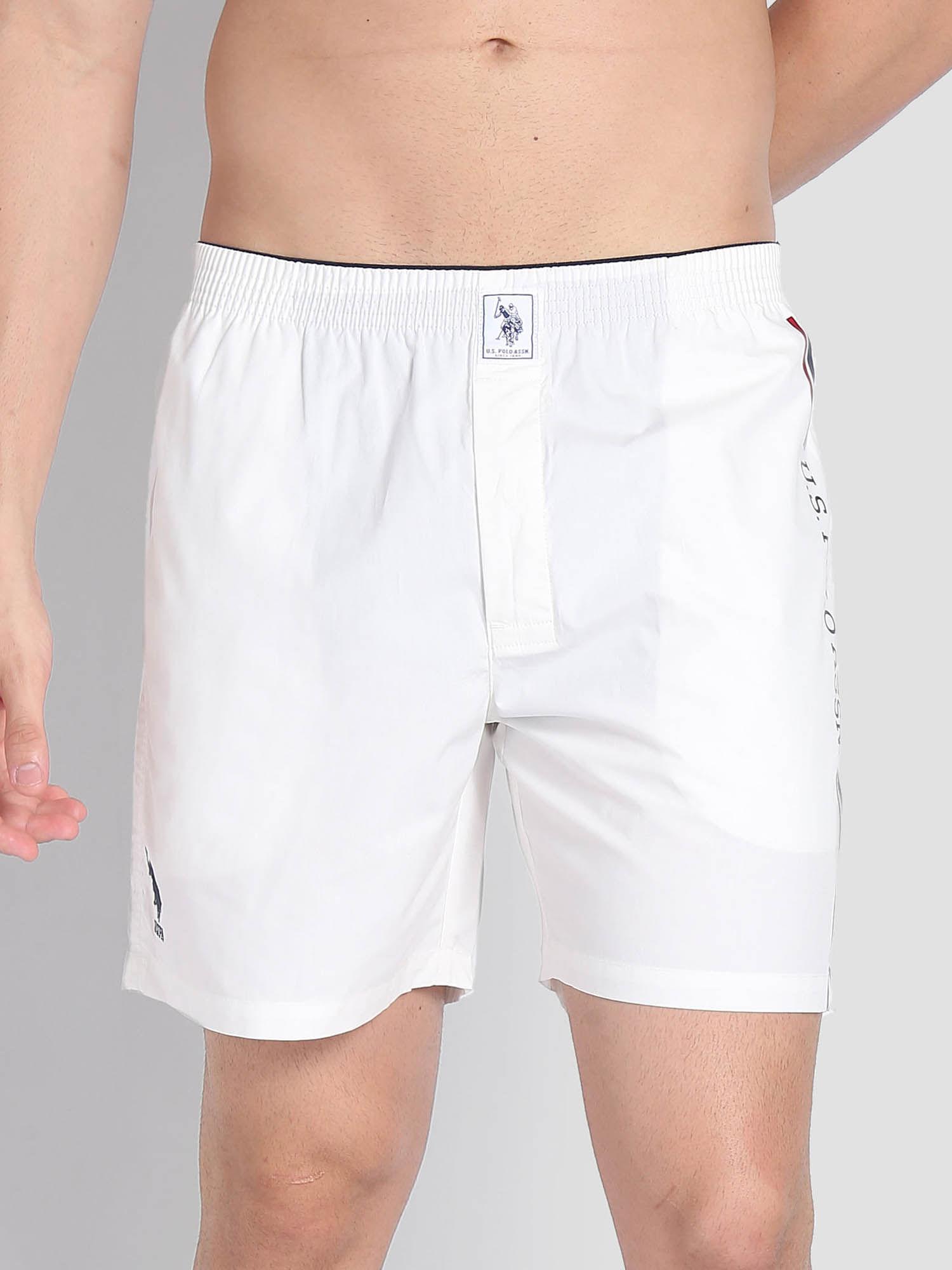 brand stripe dual pocket iyax boxers white