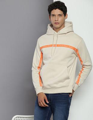 brand tape hooded sweatshirt