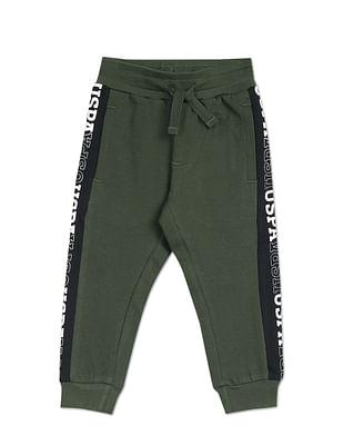 brand taped cotton joggers