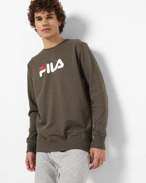 brand typography crew-neck sweatshirt