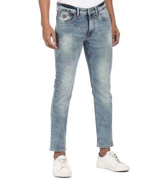 brandon heavy-wash slim tapered jeans