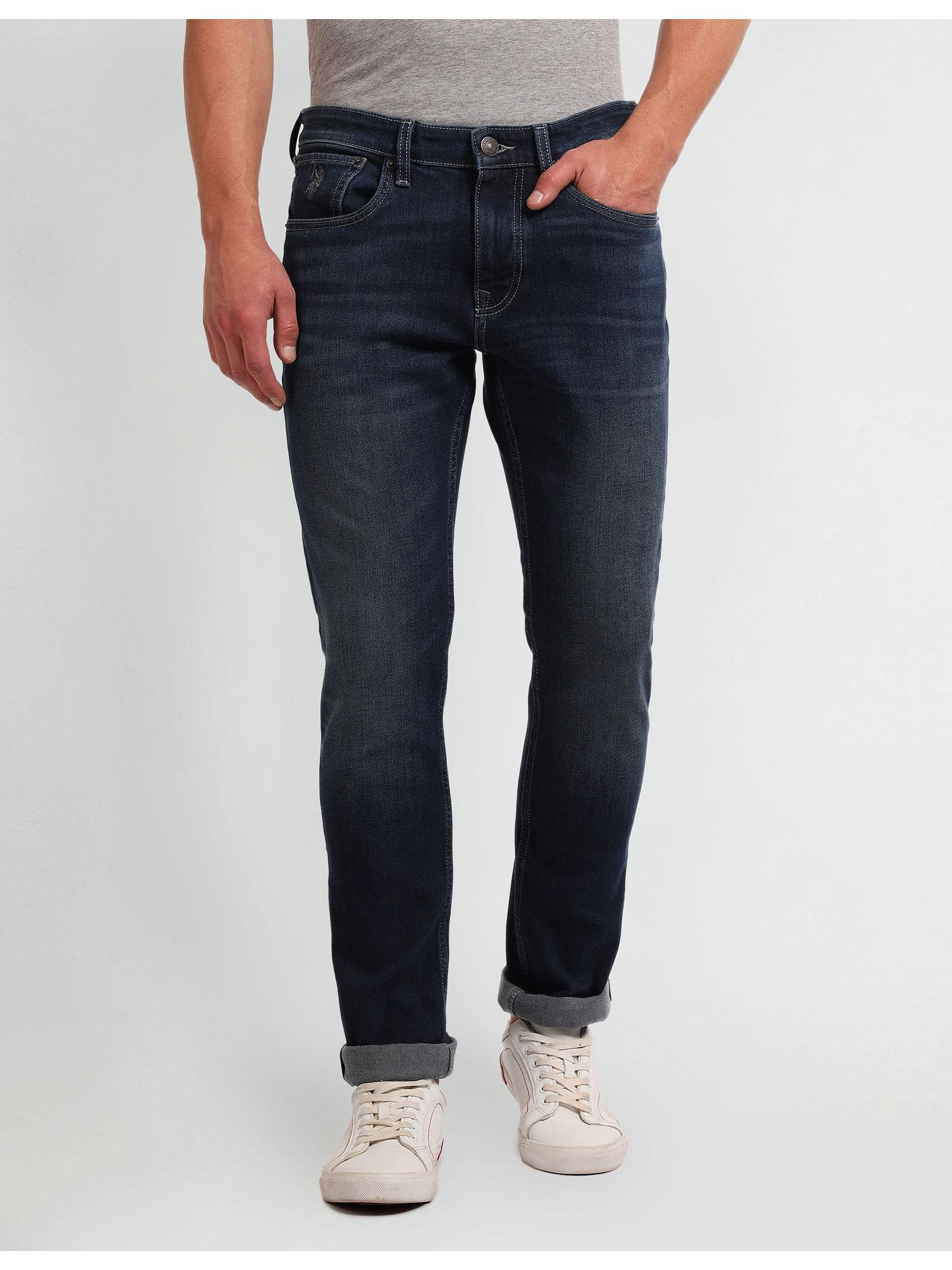 brandon slim tapered fit blue jeans