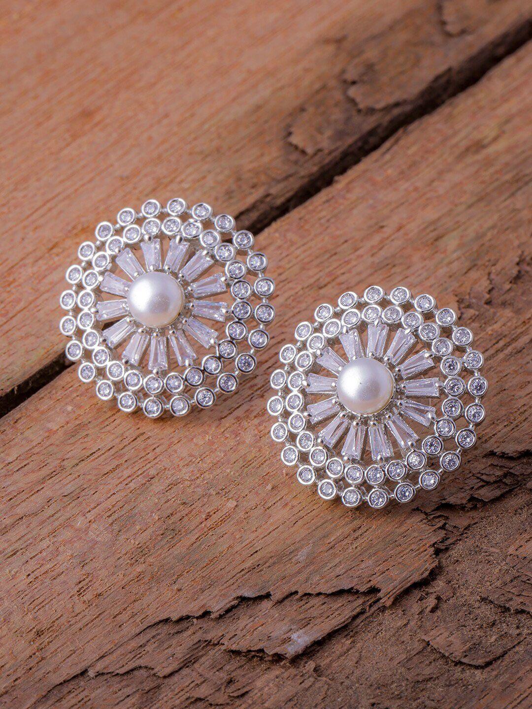brandsoon silver-plated circular studs earrings