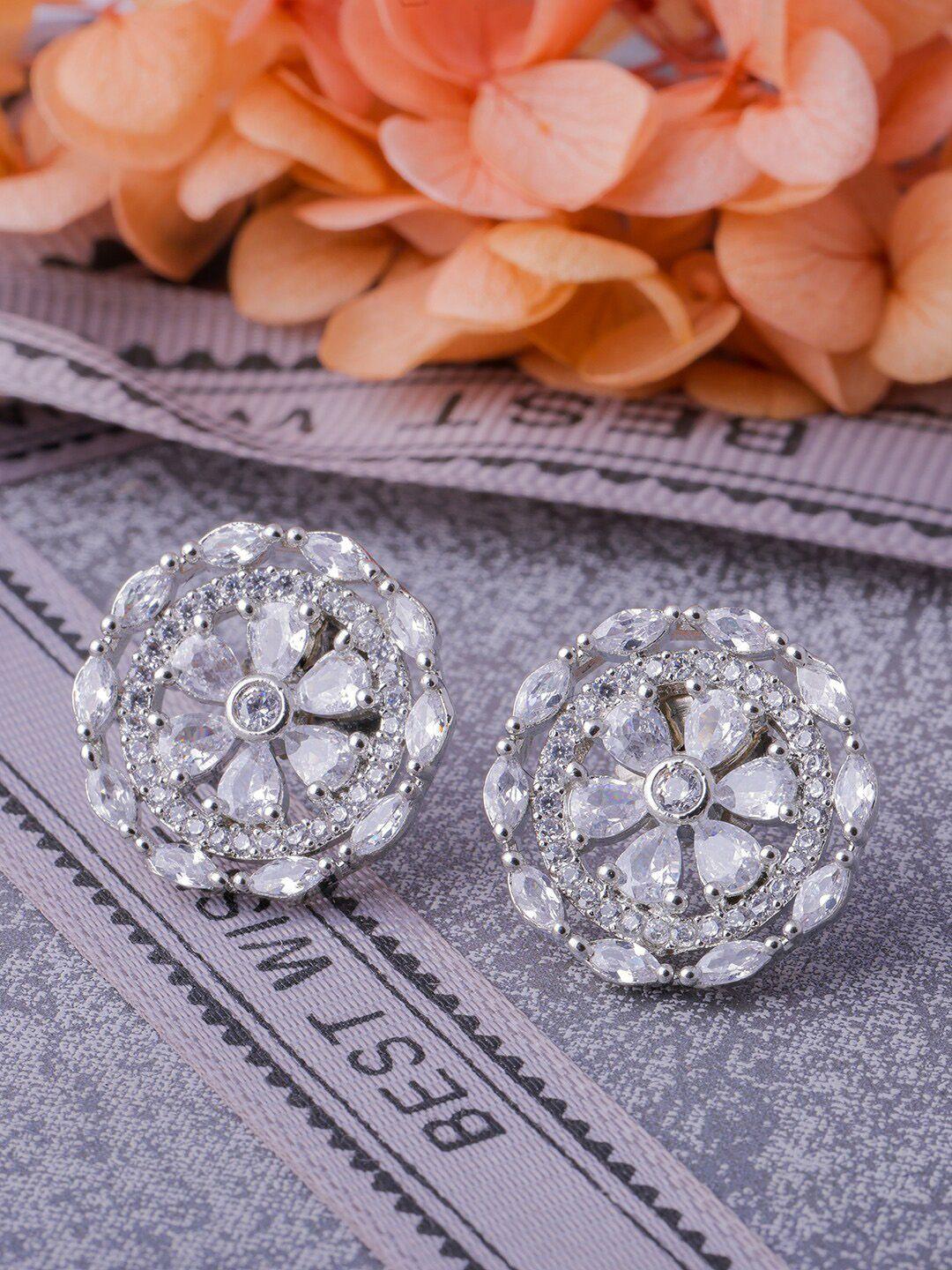 brandsoon silver-plated classic american diamond drop earrings