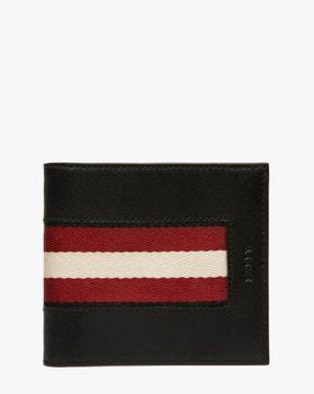 brasai leather textured bi-fold wallet