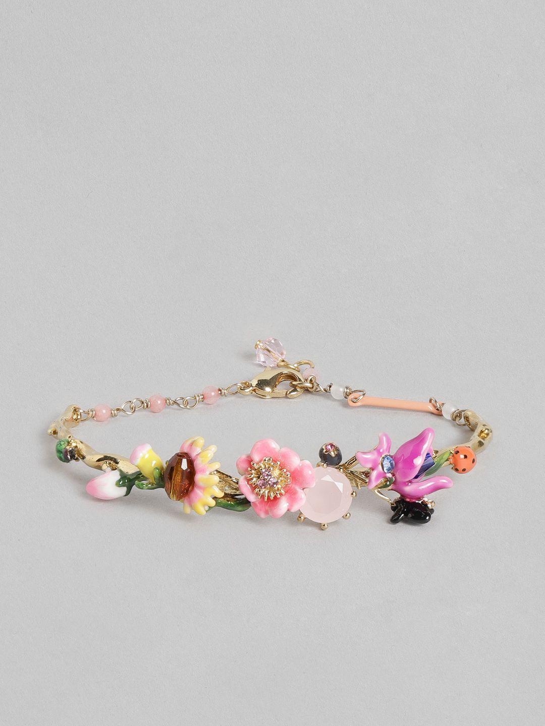 brashbug gold-plated multicoloured enamelled charm bracelet