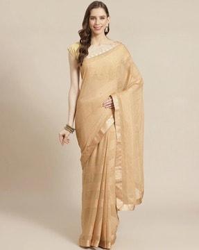 brasso lace border saree with blouse piece