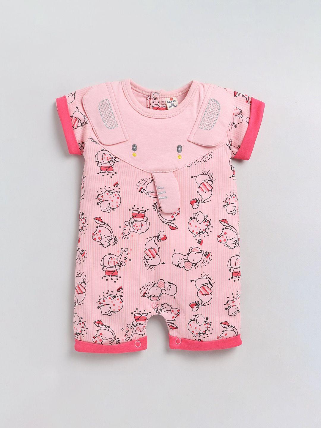 brats and dolls infant girls printed pure cotton rompers