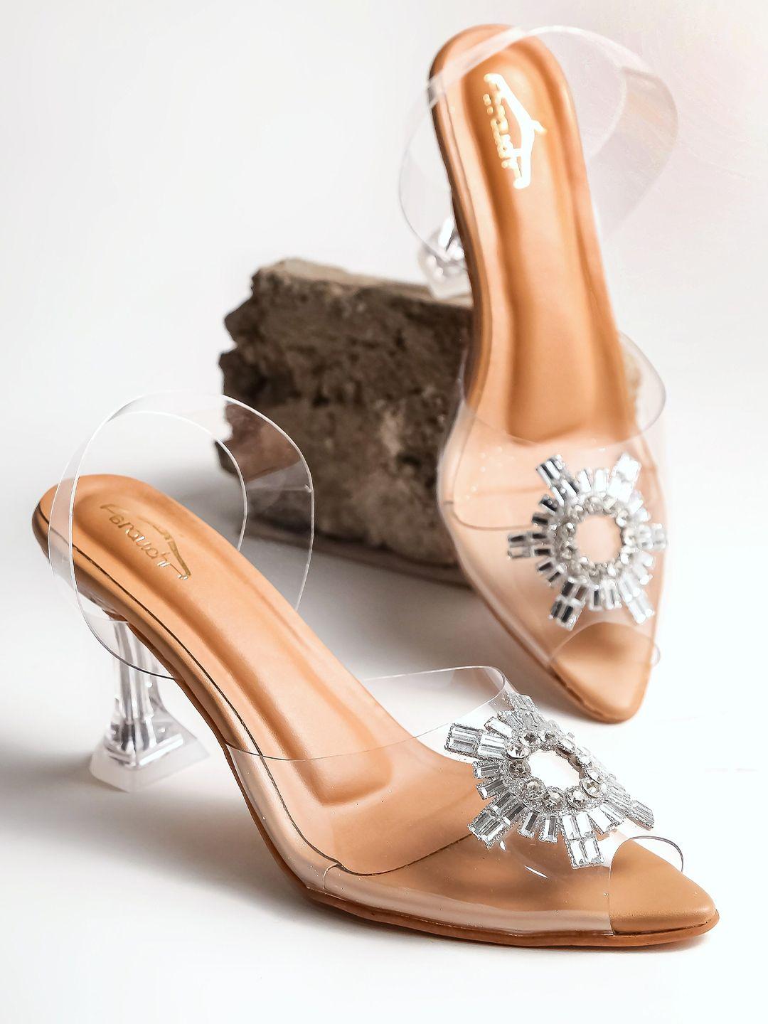 brauch embellished peep toe stiletto heels