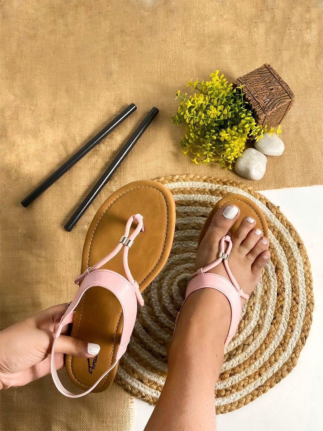 brauch open toe t-strap flats