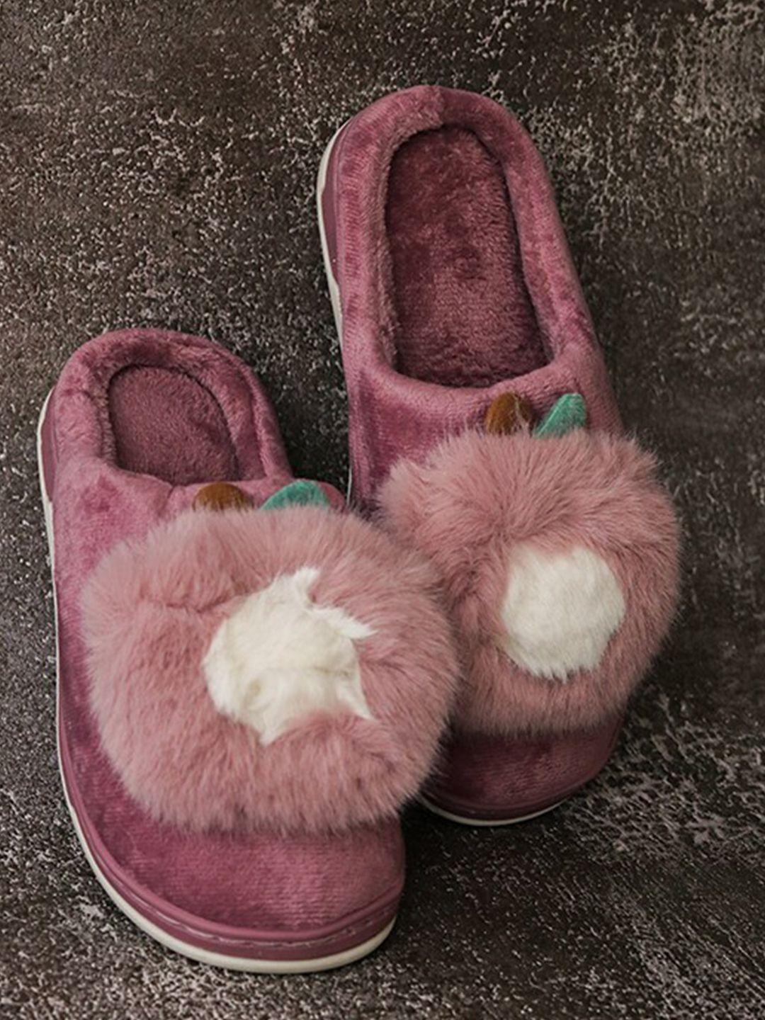 brauch women purple & white room slippers