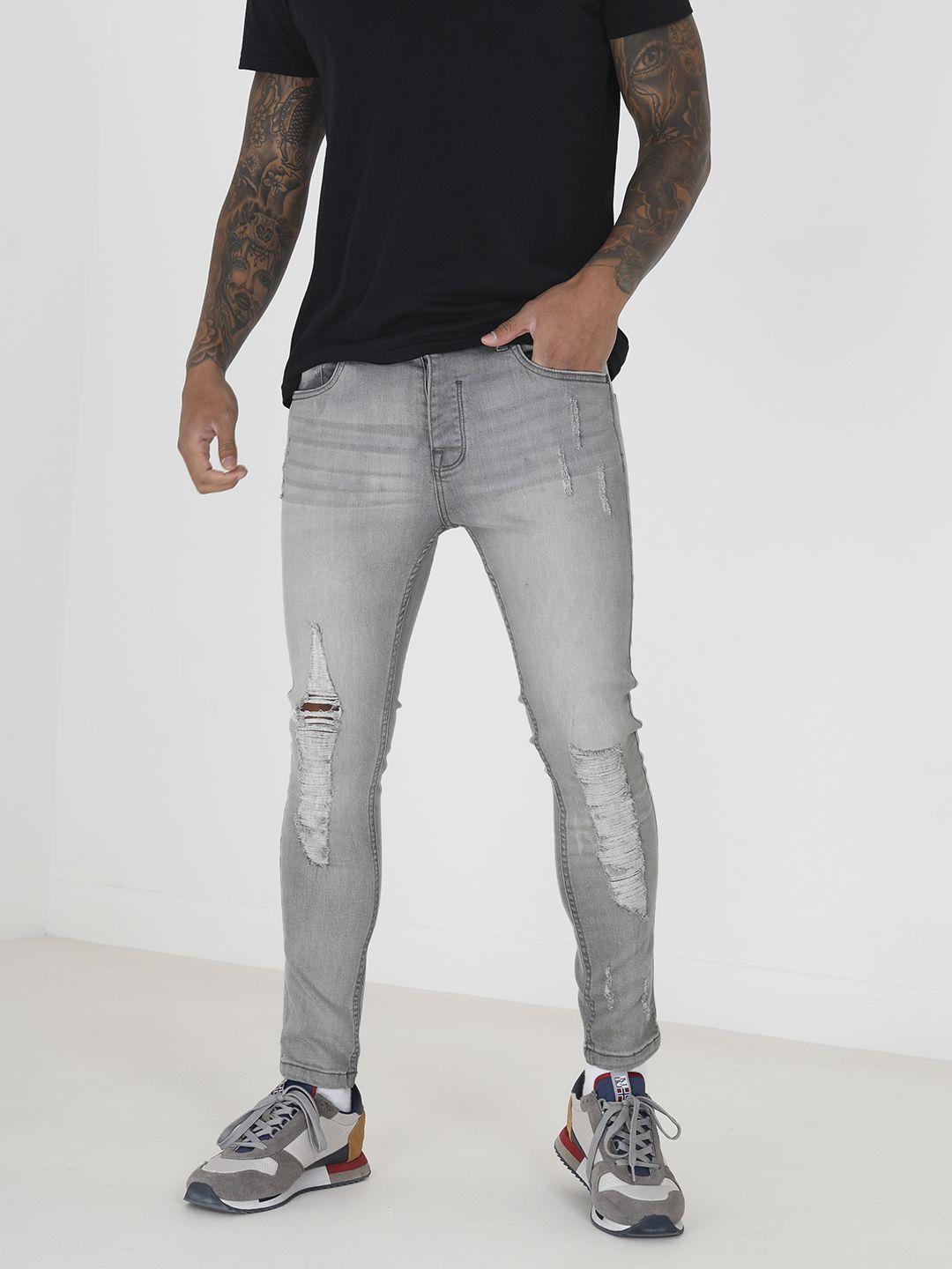 brave soul men skinny fit mildly distressed stretchable jeans