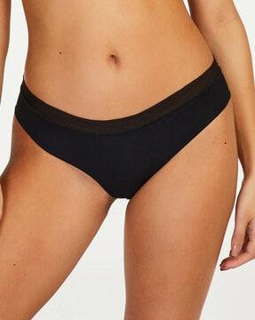 brazilian panties with mesh waistband