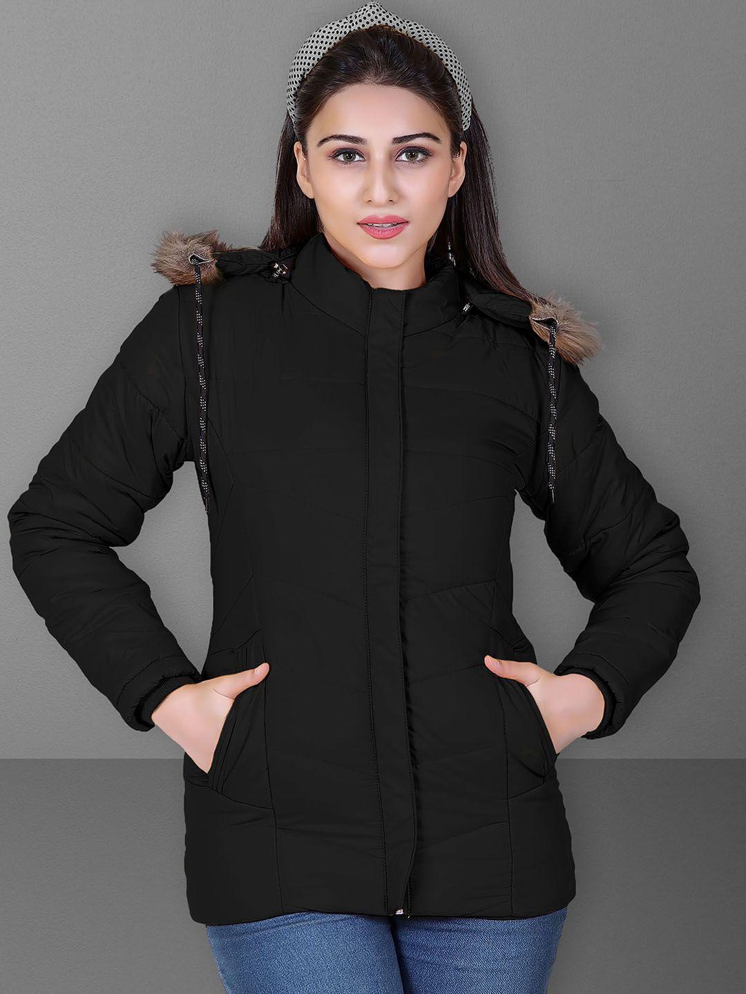 brazo women black lightweight longline parka jacket