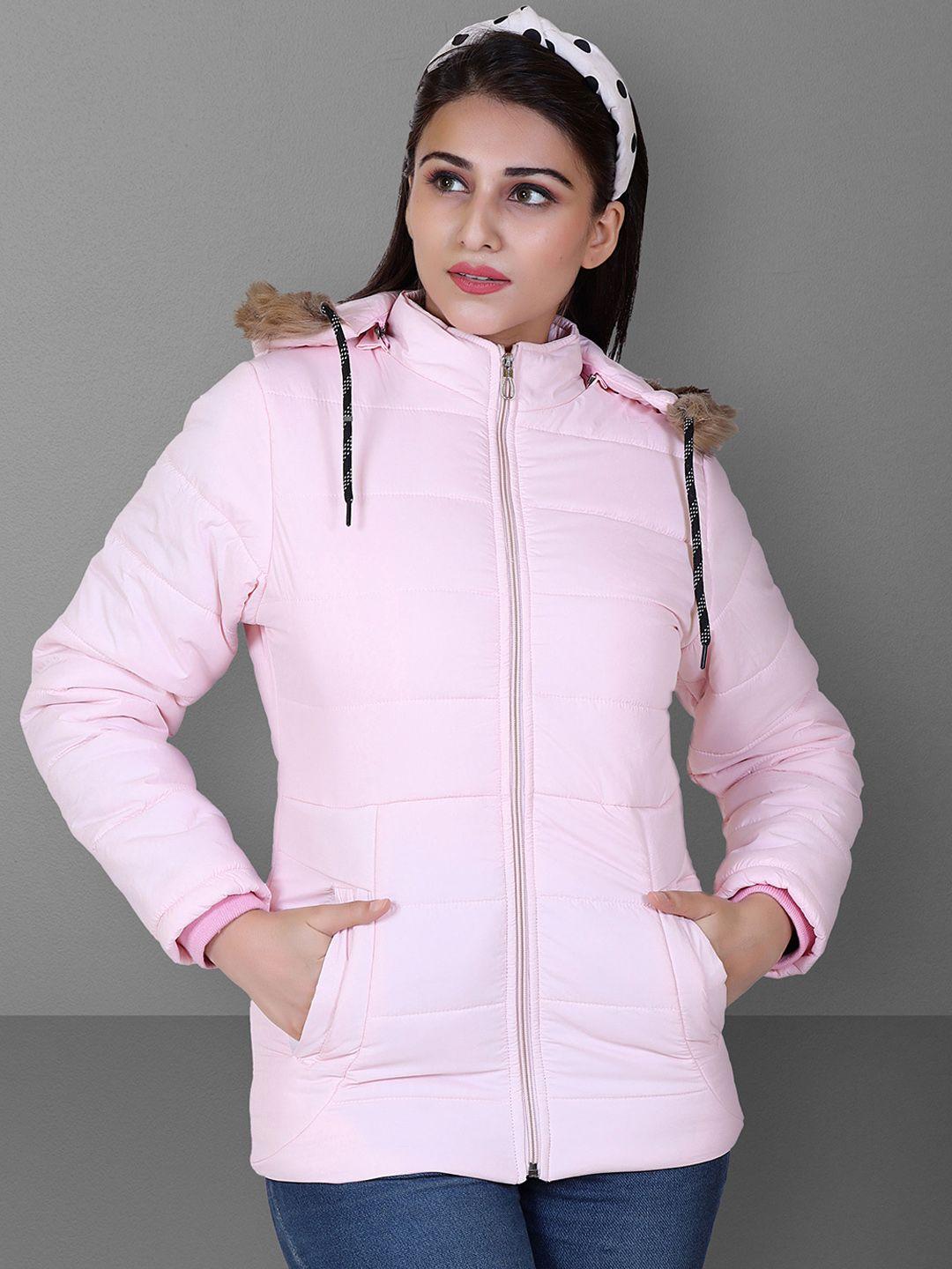 brazo women pink lightweight parka jacket