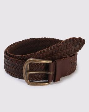breaded leather belt