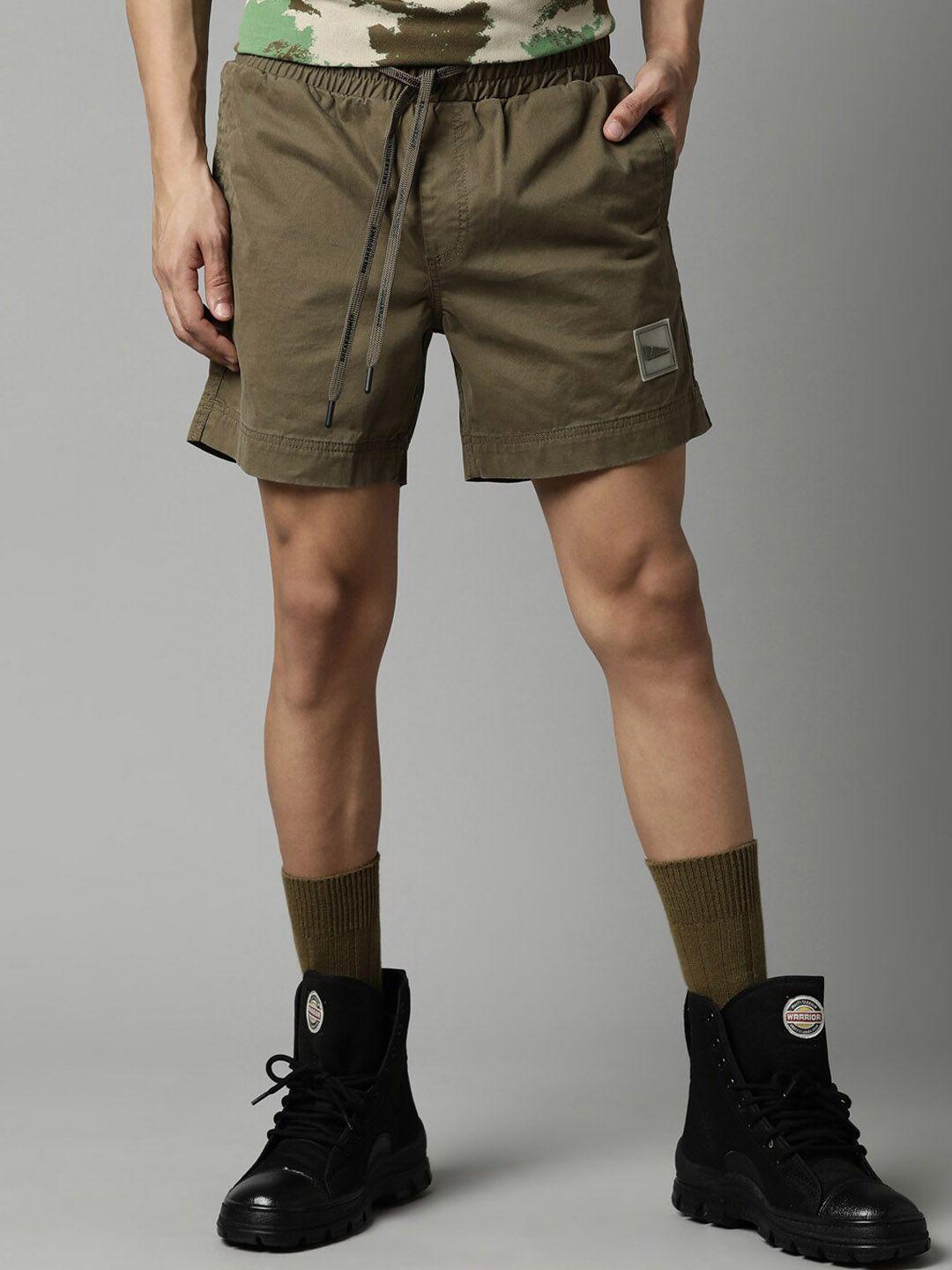breakbounce-men-olive-green-pure-cotton-shorts