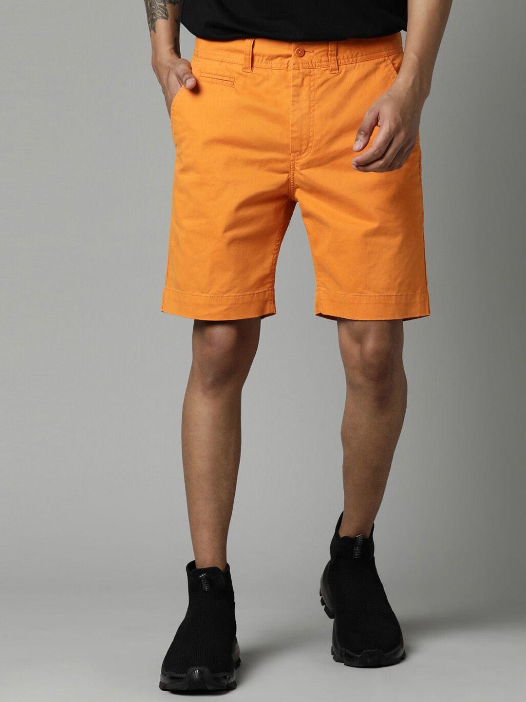 breakbounce men orange slim fit shorts