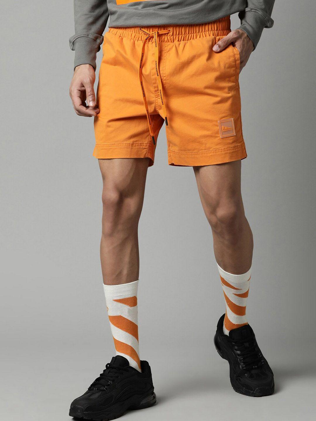breakbounce men solid slim fit cotton shorts
