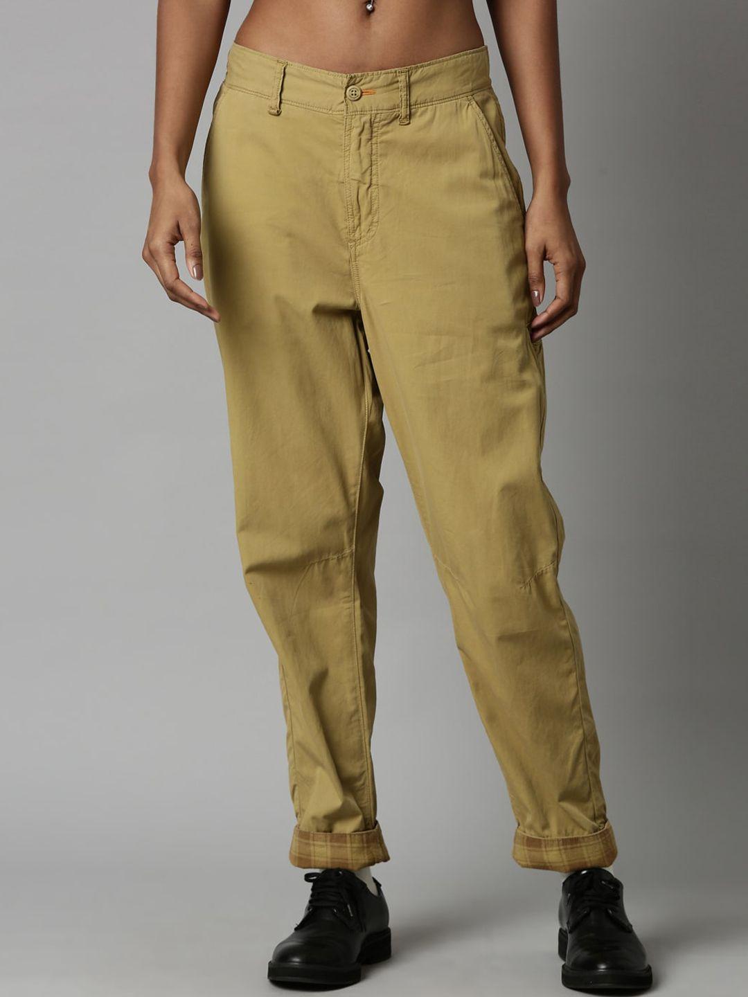 breakbounce women comfort cotton chinos trousers