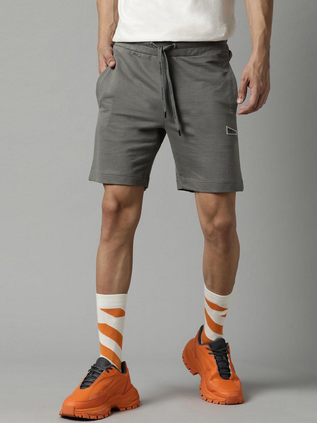 breakbounce men grey cotton shorts