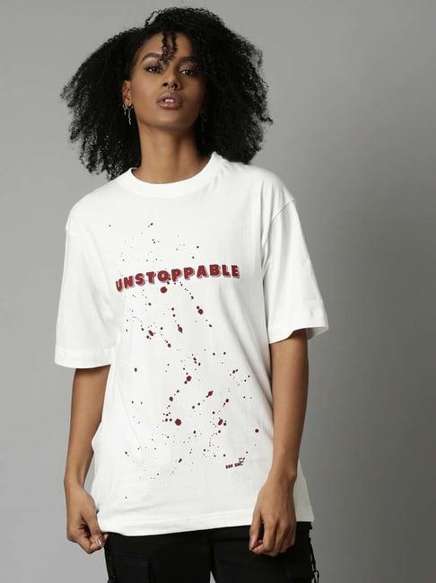 breakbounce white graphic print box t-shirt