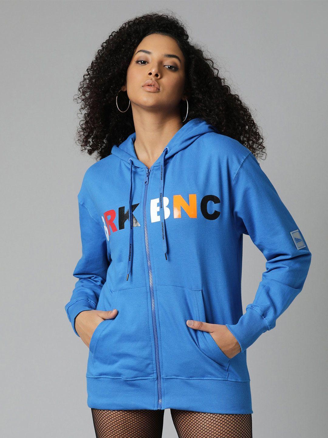 breakbounce women blue printed sweatshirt