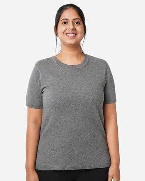 breathable at ease cotton knit top