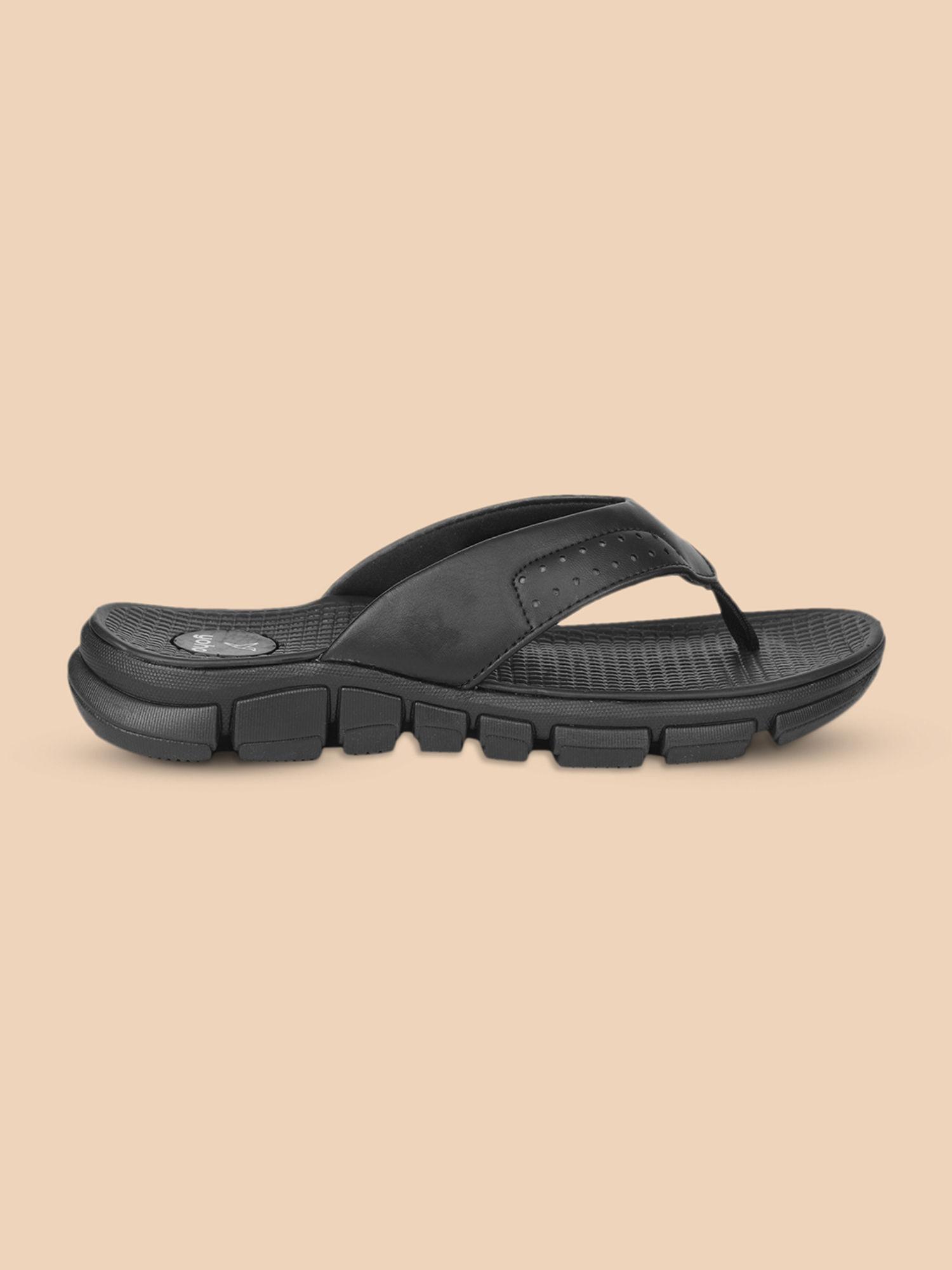 breeze men slippers with arch support & comfortable black