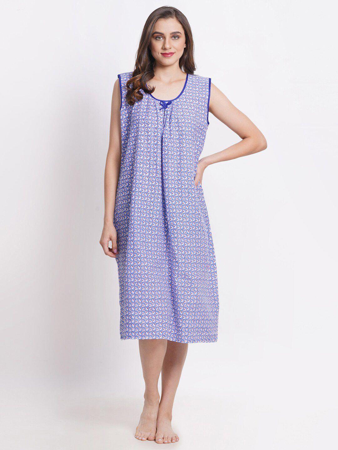 breezly floral printed pure cotton everyday nightdress