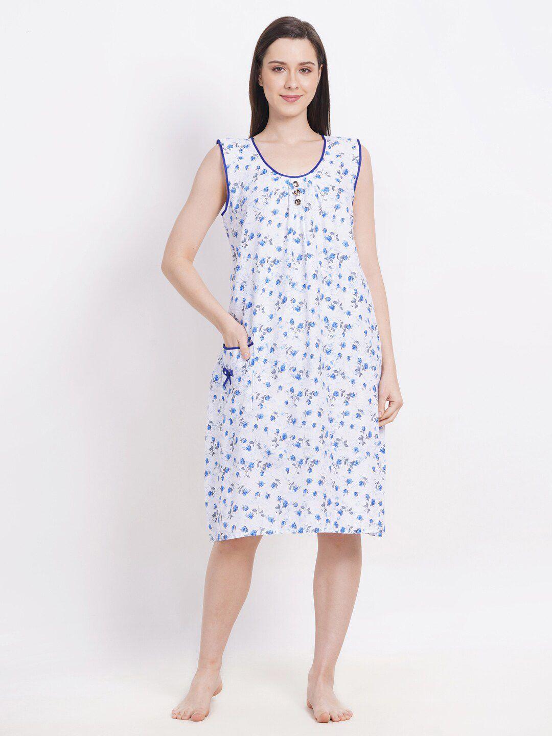 breezly floral printed pure cotton nightdress