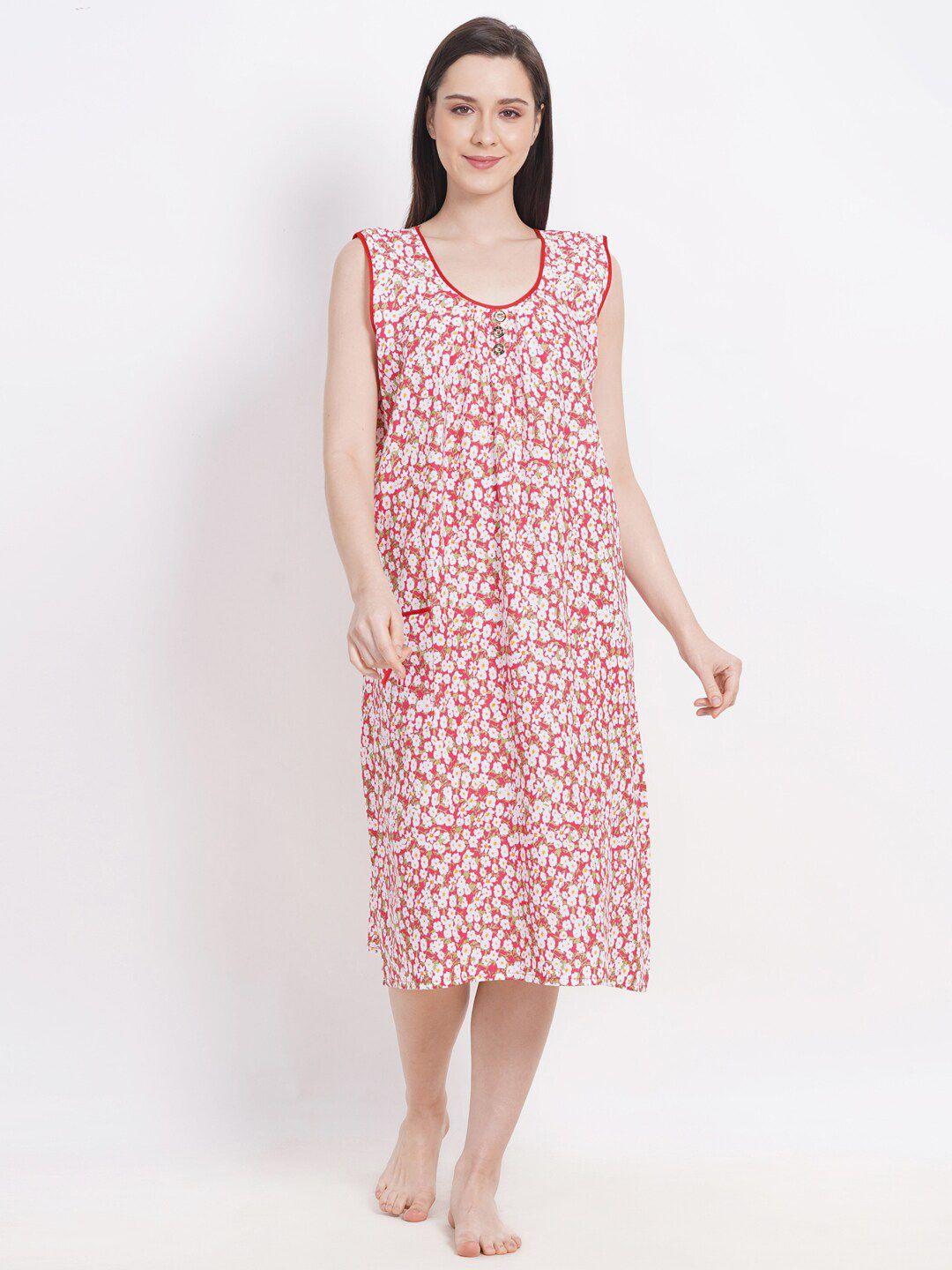 breezly floral printed pure cotton nightdress