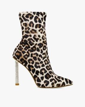 brenti animal print ankle-length boots