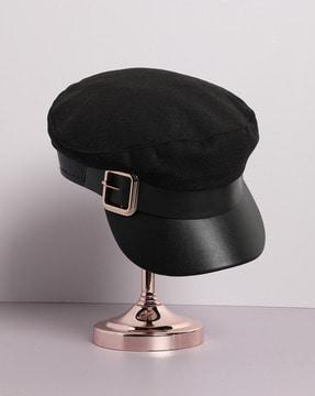 breton cap with buckle detail