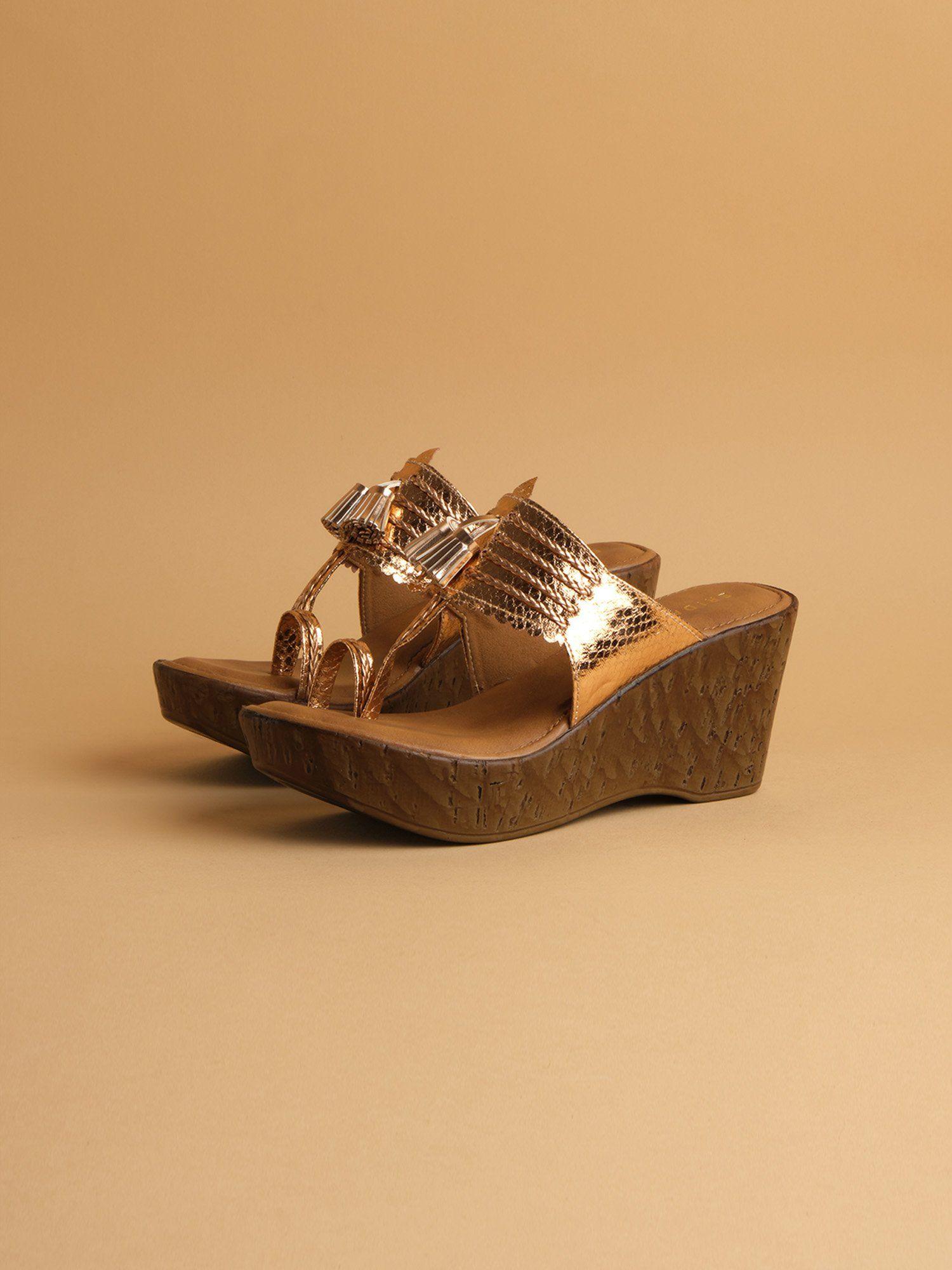 briaded rosegold ahana wedges