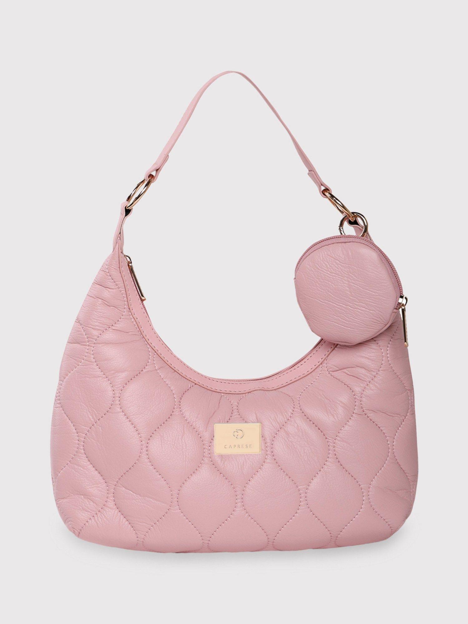 briar textured pink faux leather medium hobo handbag
