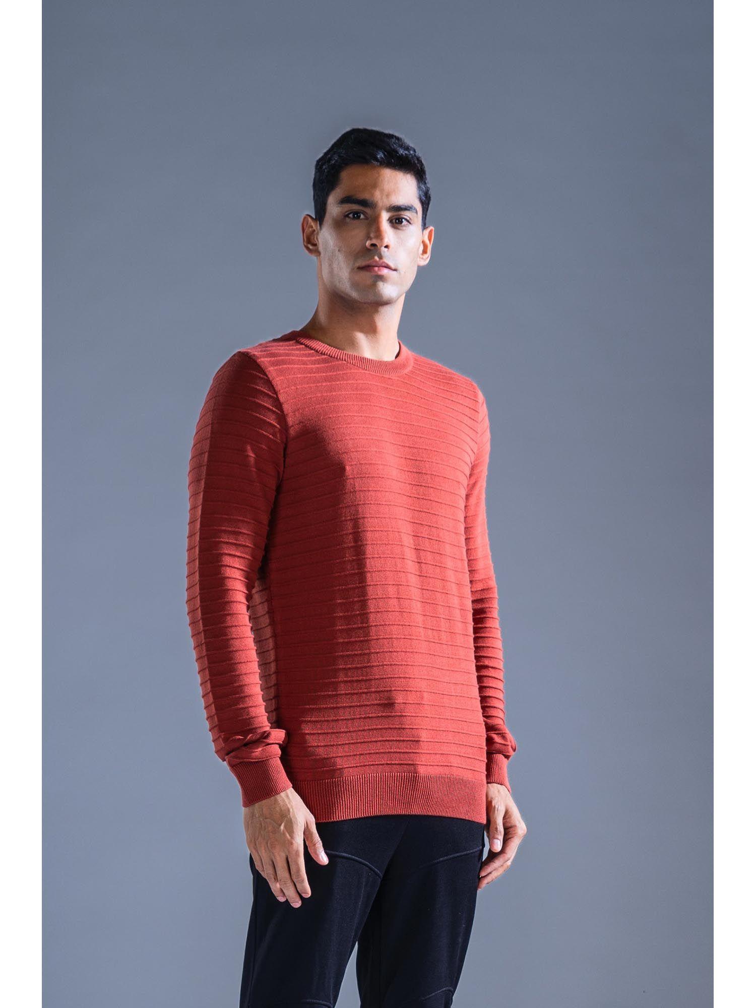 brick cotton knit sweater classic pull over