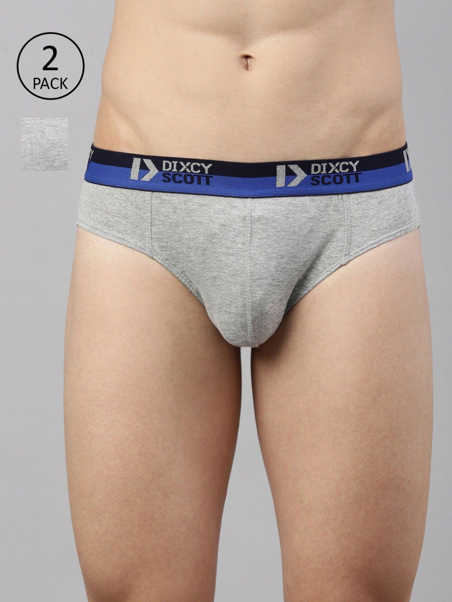 briefs for men cotton underwear grey (pack of 2)