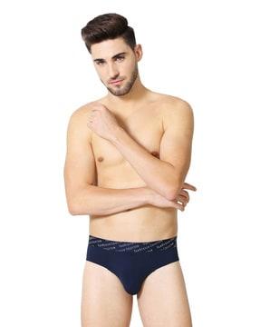 briefs with brand print elasticated waistband