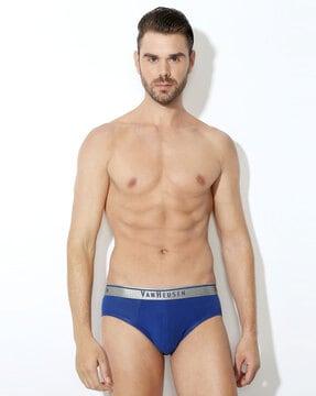 briefs with brand print waistband