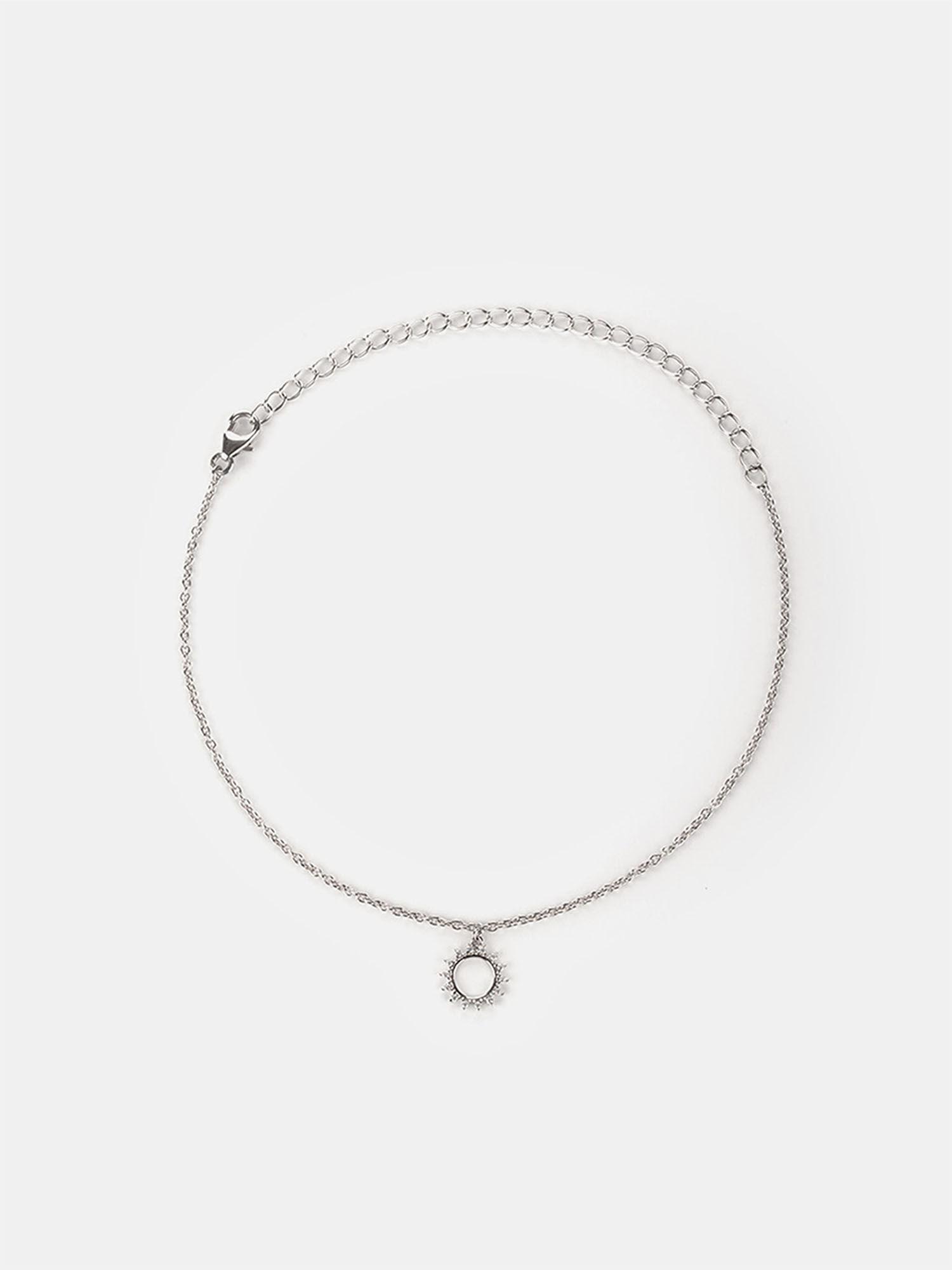 bright as your smile circle anklet in 925 silver