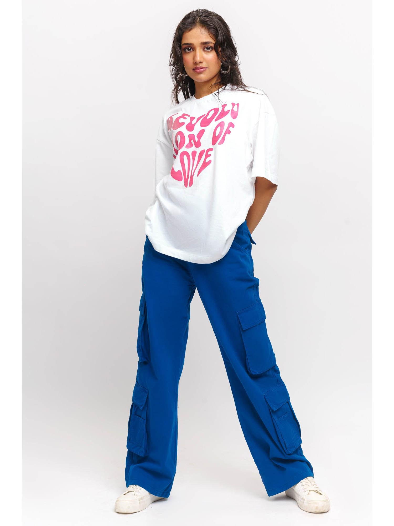 bright blue cargo pant