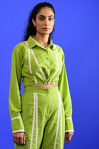 bright green handloom cotton top