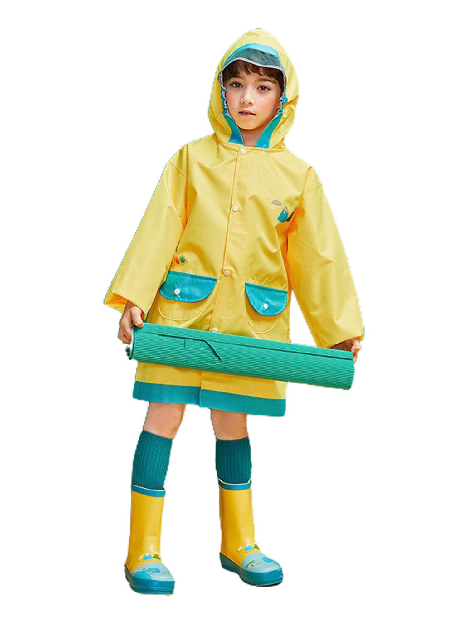bright yellow dino raincoat for adults & teens