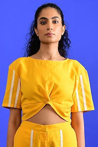 bright yellow handloom cotton top