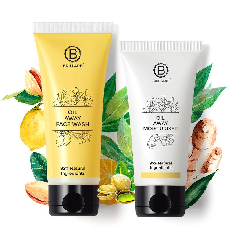 brillare oil away face wash + moisturiser