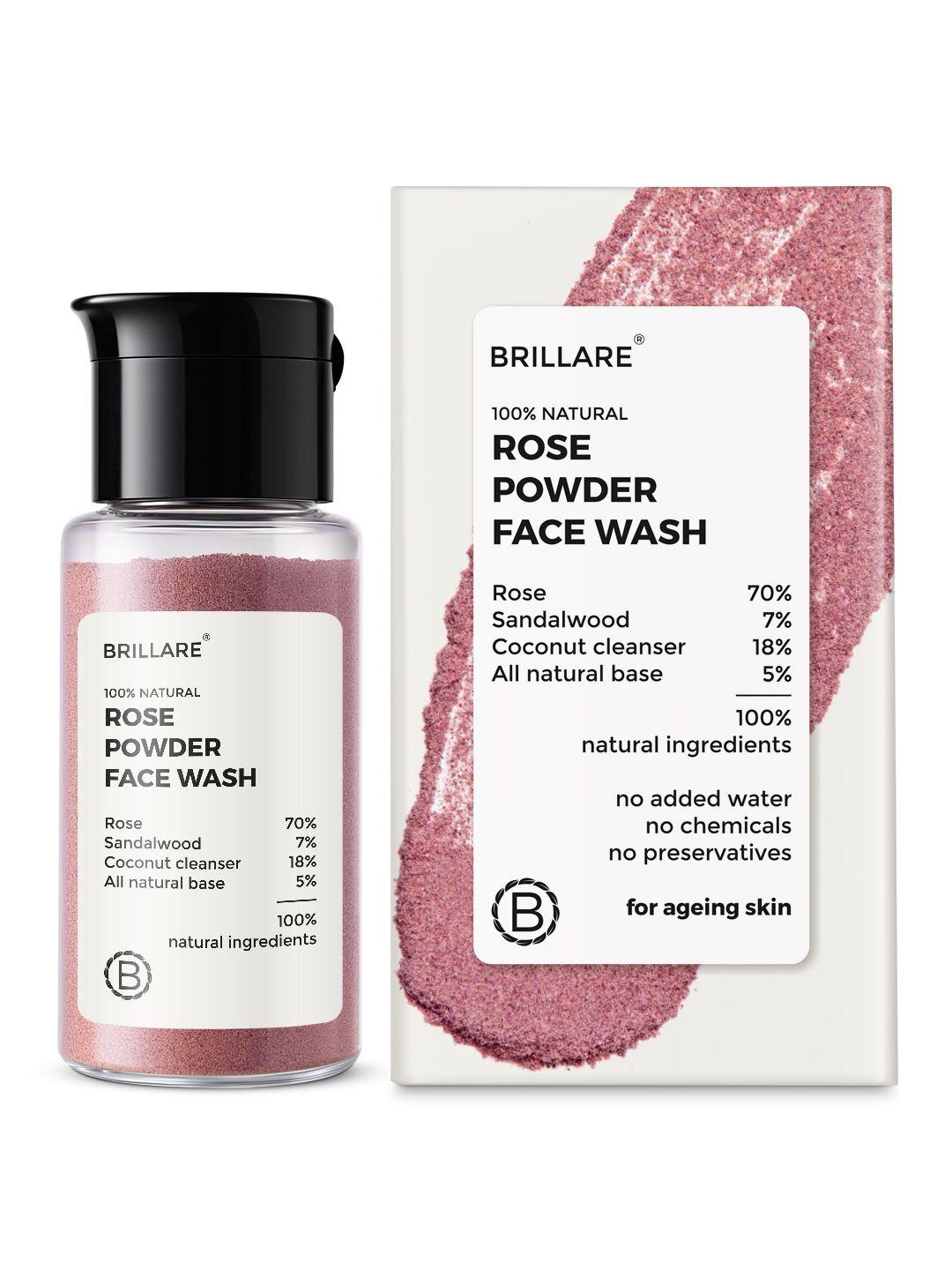 brillare rose powder sustainable face wash - 15 g