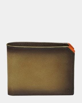 brindle contrast edge bi-fold wallet