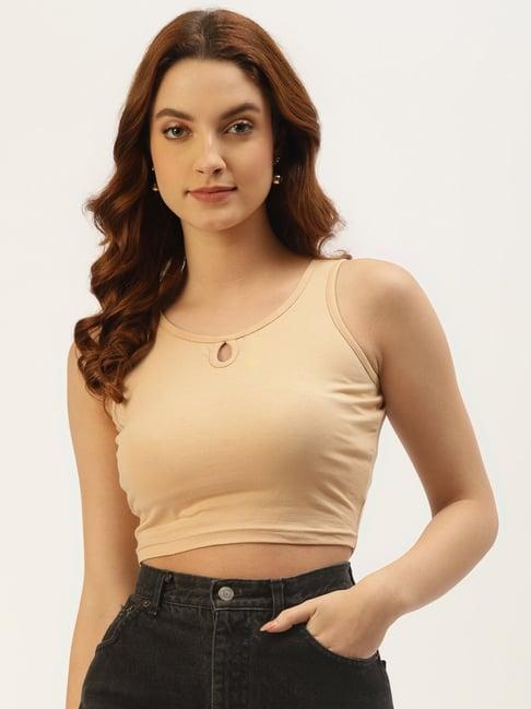 brinns beige crop top