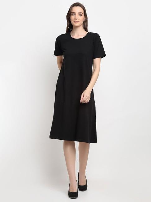 brinns black midi a line dress